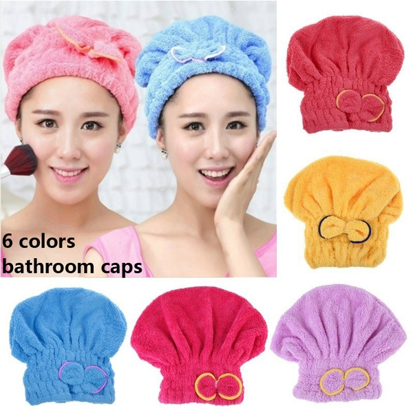 Super Popular Dry Hair Cap Magic Soft Bow Microfiber Bath Hair Dry Hat Cap  Quick Drying Fashion Home Supplies Bothroom Accessories | Wish