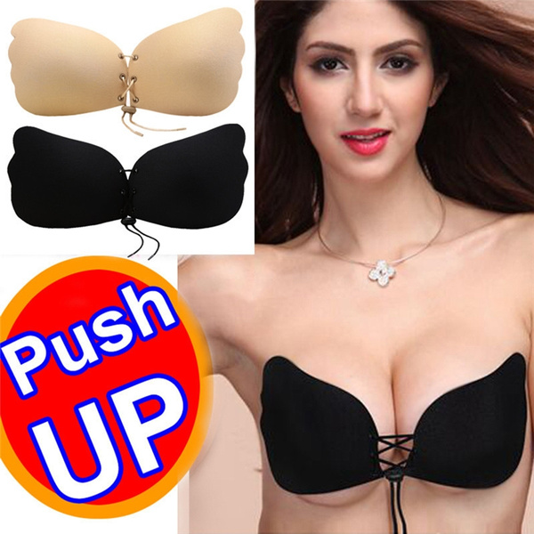 Nubra Invisible Sticky Bra 3/4 Cup Strapless Silicone Push Up Bra  Adjustable Size A-D
