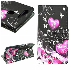 For iPhone 8 7 7 Plus 6 6S Plus Samsung Galaxy Note 8 S8 S8 Plus Butterfly Flowers Heart Pattern PU Leather Card Slot Bracket  Wallet Cover Hearts pattern Case for Samsung Galaxy S5 S6 S6 edge /plus S7 S7 edge / plus/Note4 Note5/on5 / J3 J5 J7/A3 A5 A7 Blue Butterfly Flowers Pattern Leather Case