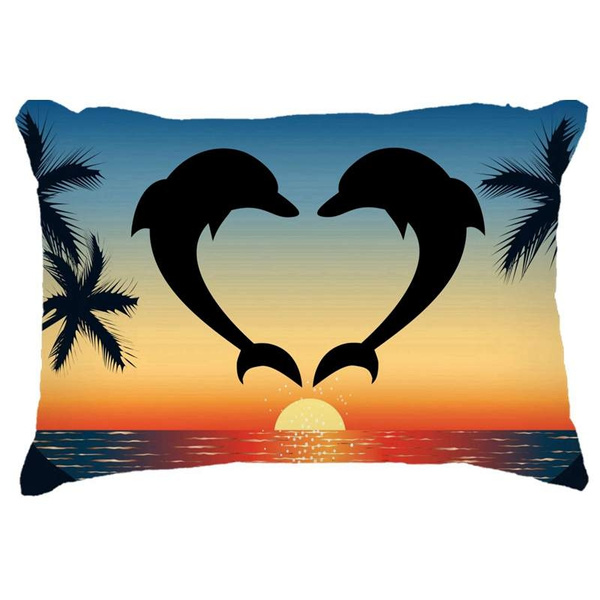 Throw Pillow Case Cover Dolphin Love Pillow Case 20 X 26 In. Wish