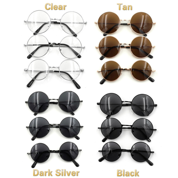 Fashion Dark Lens Sunglasses Round John Lennon Shades Sunnies Clear Glasses