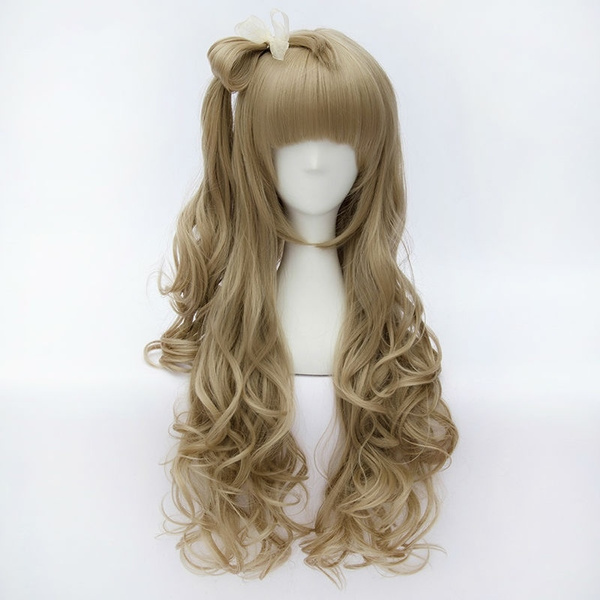 New Love Live Minami Kotori Anime Cosplay Wig Flaxen Long Curly Wavy Synthetic Hair Heat 2230