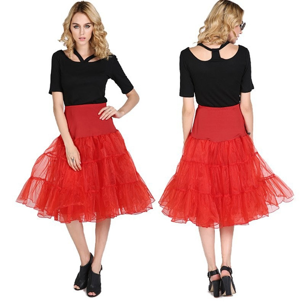 Red Knee Length Petticoat