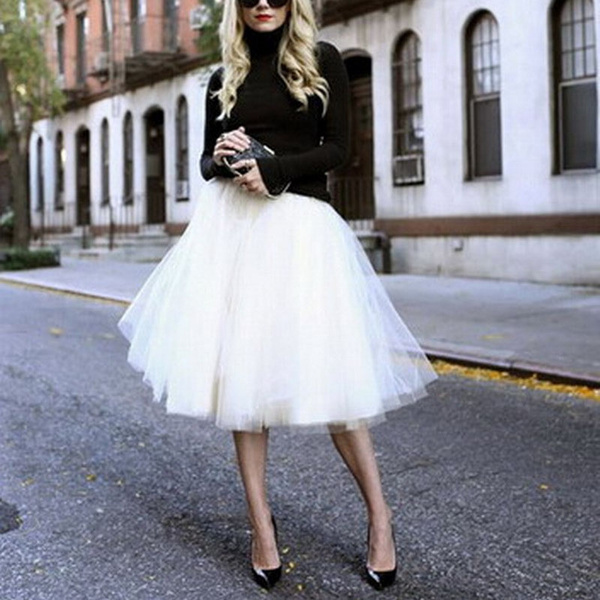 White 2025 tulle skirt