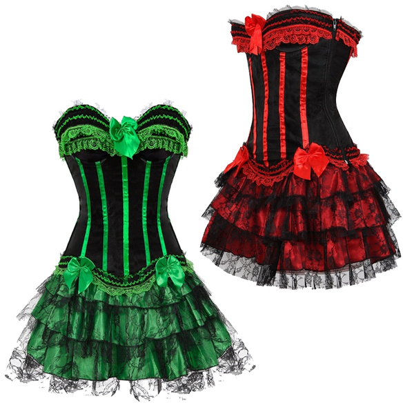 Gothic Corset Dress Plus Size Overbust Corset Dresses for Women