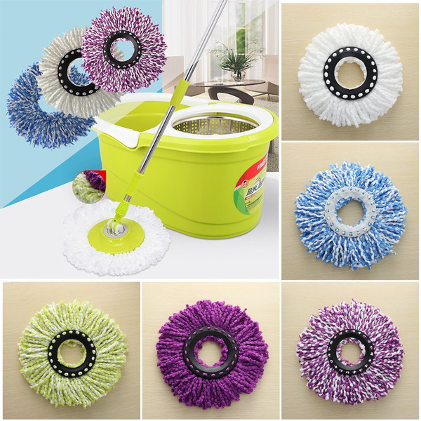 Useful 360° Spin Cotton Home Microfiber Brush Cleaning Pad Replacement Mop Head 