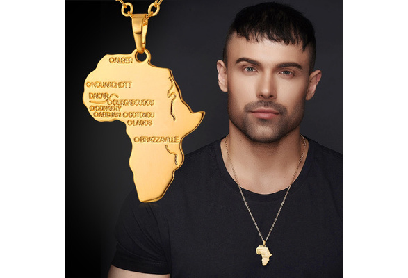 African Map Necklace Pendant Men/Women Necklace Jewelry - Africabaie.com