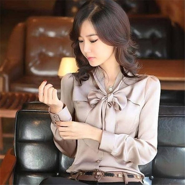 Ruffle bow discount tie blouse