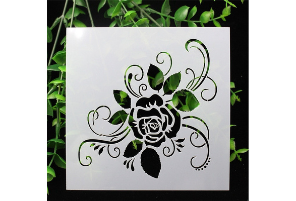 A4 29cm Rose Flower Garland DIY Layering Stencils Wall Painting Scrapbook  Coloring Embossing Album Decorative Template