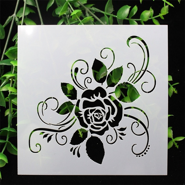 Rose Flower Diy Masking Spray Stencil Layering Stencils Wall Painting Decorative Sbook Album Embossing Paper Cards Wish - Stencil Paper For Wall Painting Rose Flower Diy Masking Spray Stencil Layering Stencils Wall Painting Decorative Sbook Album Embossing Paper Cards Wish - Stencil Paper For Wall Painting