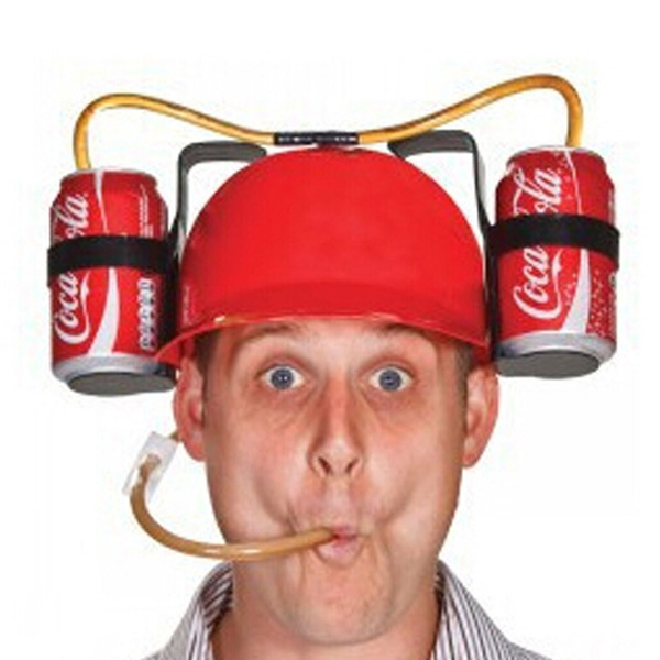 Yellow Football Beer Cola Can Drinking Helmet Holder Hat Stag Hen Party Do Disco 