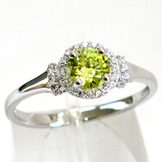 Round Cut Natural 1.5CT Green Peridot 925 Sterling Silver Ring Wedding Size 6-10