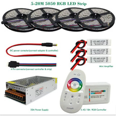DC12V RGB LED Strip SMD 5050 60led/m Led light Waterproof IP65 tape + RF Remote controller + Power adapter + Amplifier Kit