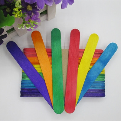 Popsicle Sticks 50Pcs Wooden Craft Ice Cream Stick Ice Lolly