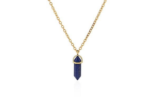 Blue Lapis Lazuli Raw Crystal Necklace 