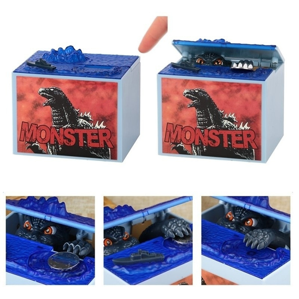 Godzilla Monster Piggy Music Coins Money Box Bank Kids Gift Toys