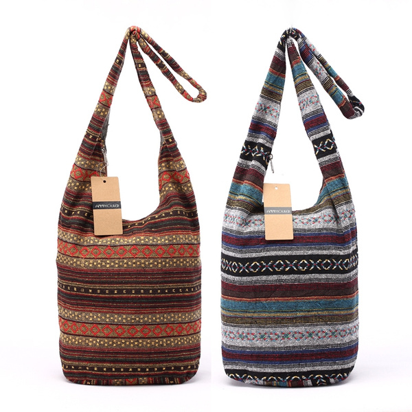  ROUROU Shoulder Bag for Women Hippie Crossbody Bag Bohemian  Handbag Printed Pattern Hobo Bag Canvas Purse Cotton Satchel : Clothing,  Shoes & Jewelry