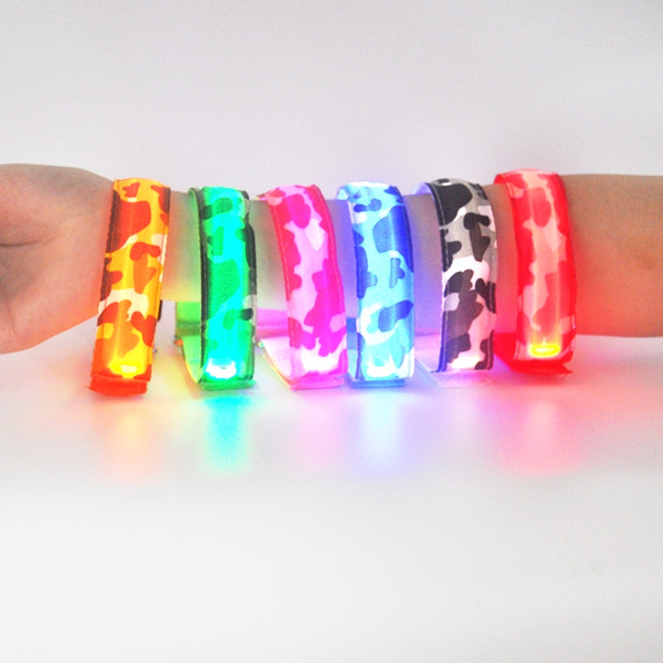 Buy LED Slap Bracelet - Glow BAND by GlowHERO - Sweat Proof - Ultra Bright  - High Visibility Safety Wristband - Replaceable Battery - Reflective  Stitching - Fits Women Men Kids Neon