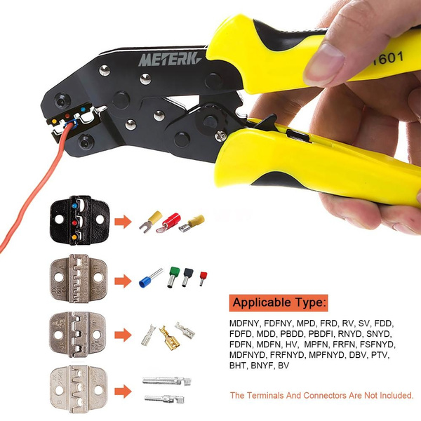 4 In 1 Wire Crimpers Ratcheting Terminal Crimping Pliers Cord End Terminals Tool