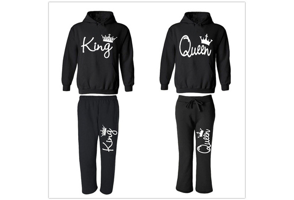 Women Joggers Men Joggers King Queen Hoodies Matching 4 items Sold Separately Her king His Queen Hoodie Jogger Christmas Clothing