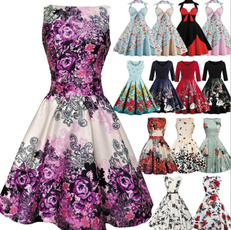 Swing dress, vintageretrodre, Floral, Vintage