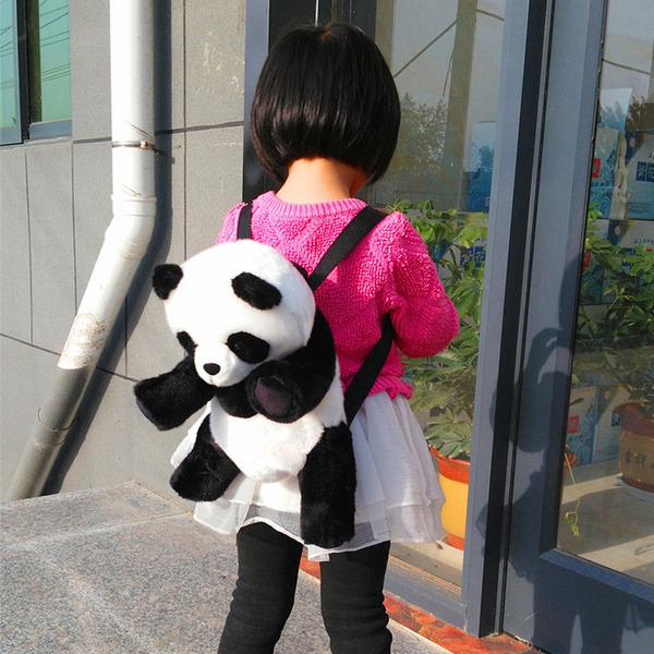 Fluffy panda backpack best sale