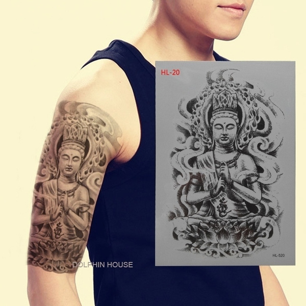Waterproof Temporary Tattoo Body Art Tatoo Stickers Lotus Buddha Tattoos  Personality | Wish