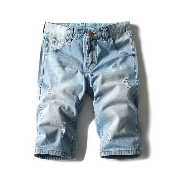 mens knee length jean shorts