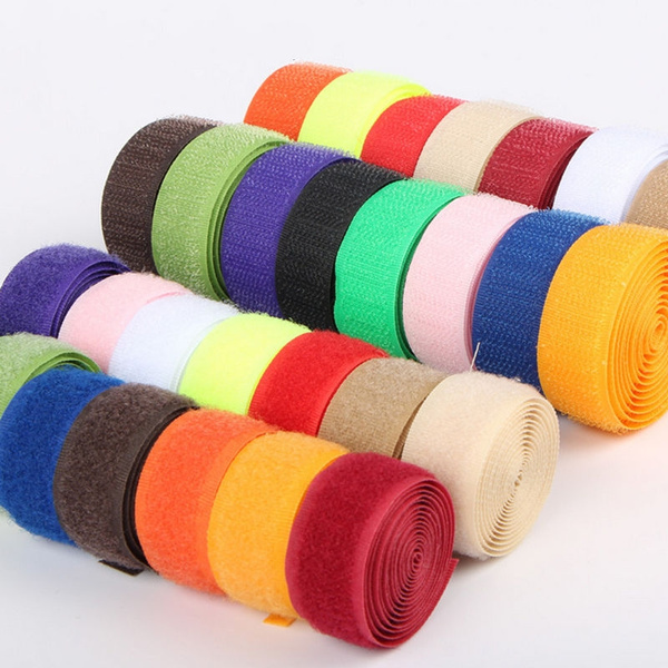 2 Rolls Strong Velcro Hook Loop Tape Fastener Sticky 1M 23 Colors
