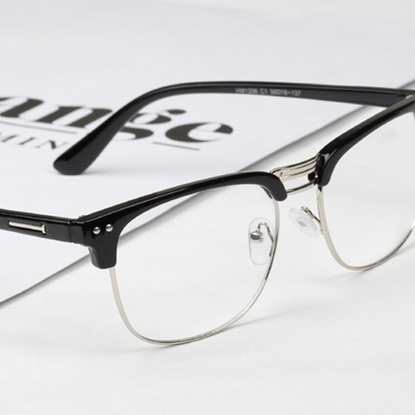 ALWAYSUV Occhiali A Lenti Trasparenti Con Montatura Rettangolare TR90, Unisex, Modello Fashion Classic - 6