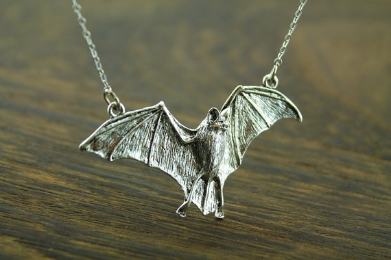The Silver Bat Necklace Ravenstone Nickel-free Jewelry - Etsy