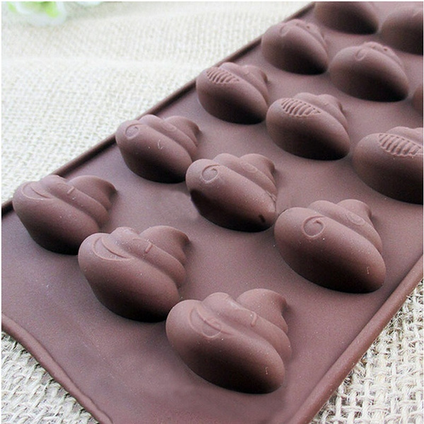 1pcs Emoji Poop Face Silicone Mold For Cake Chocoloate Candy Biscuit Ice Baking Diy Face De Caca Moule En Silicone Gateau Au Chocolat Et Au Chocolat Biscuit Et Glacons Wish