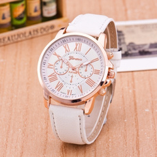 Geneva Unisex Watches Men Women Leisure Dial Faux Leather Band Roman Numerals Quartz WristWatch Reloje Mujer Clock