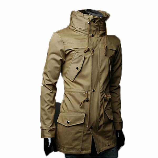 Men S Trench Coats Water Resistant Asos Men Jacket Coat Long Section Fashion