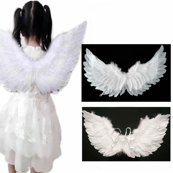 Source Cosplay White Red Angel Fairy Feather Wings for Halloween Fancy  Dress Costume Accessory 55*40cm on m.
