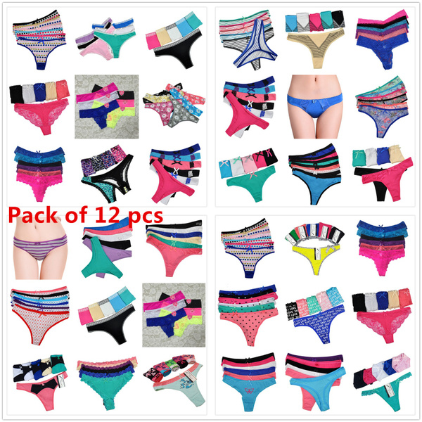 Women's Underwear Variety 12 Pack Panties Thongs G-Strings Sexy Cute