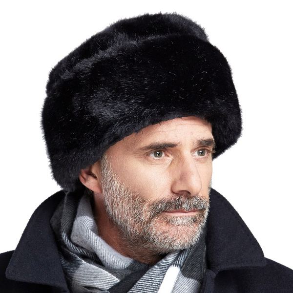 Brand New Men&#39;s Black Luxury Faux Mink Fur Russian Cossack Hat Winter Warm  Thermal Ushanka Vintage Casual | Wish