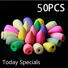 Mixed 50 Pcs Smoke Backflow Incense Bullet Cones Aromatherapy Fragrance Natural Sandalwood Indoor Household