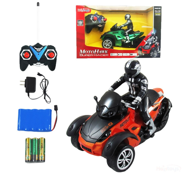Haktoys HAK142 MotoHawk 3 Wheeled ATV RC Motorcycle w/ LED HeadLights 2 Colors 