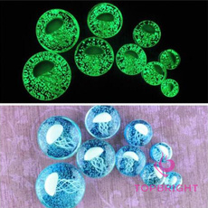 TOPBRIGHT® Pair Glow in The Dark Jellyfish Ear Glass Flesh Plugs Tunnel Expander Stretcher Piercing Earring