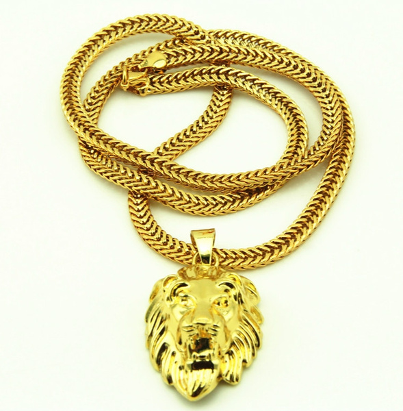 24k gold lion pendant