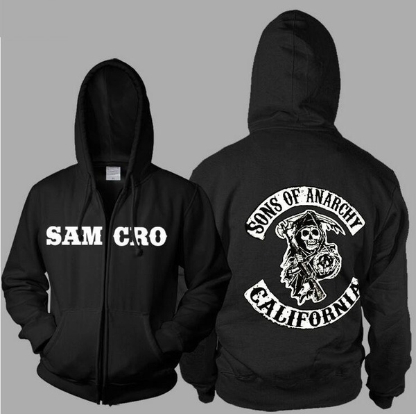 Sons Of Anarchy Official Embroidered Biker Zip Up Hoodie For Christmas