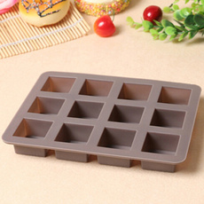 12 Squares Cake Tools Cupcake Small Chocolate Baking Tray Fondant Kitchen Bakeware Silicone Mousse Cake Mold Muffin Pan
