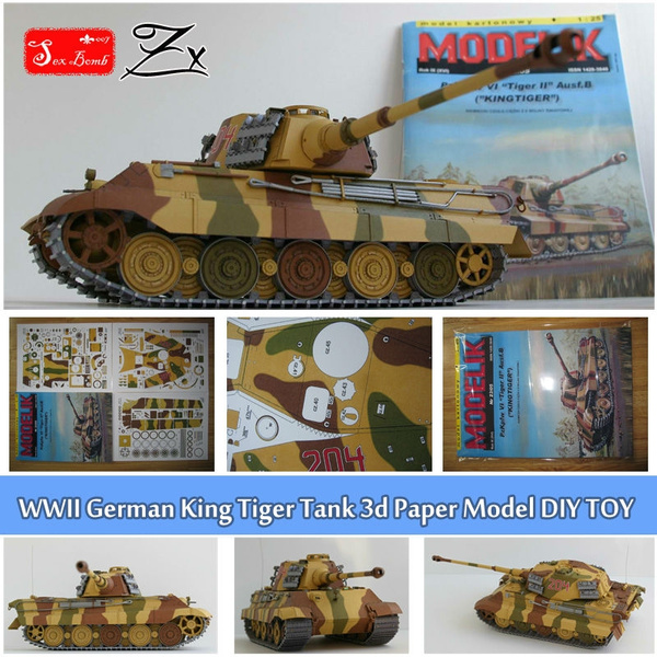 1:25 Scale WW2 Germany Panzerkampfwagen VI Ausf E Tiger I DIY Paper Model KIT