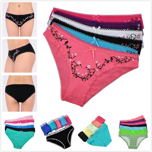 6 Pieces/ Lot) Mixed Styles Women Cotton Casual Underwear Female