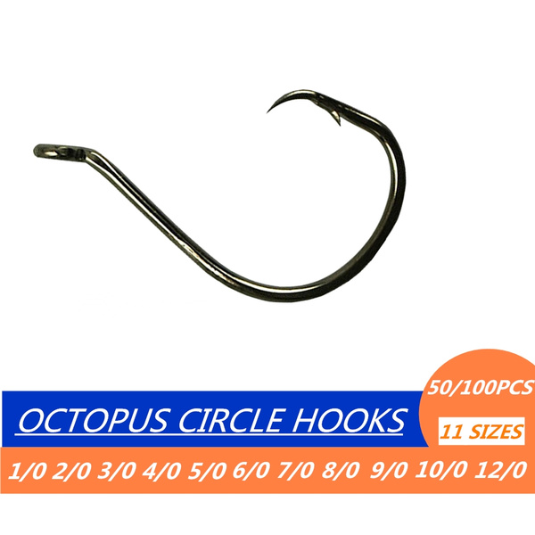 Circle Hooks Saltwater Fishing Hooks, 100pcs Offset Octopus Circle