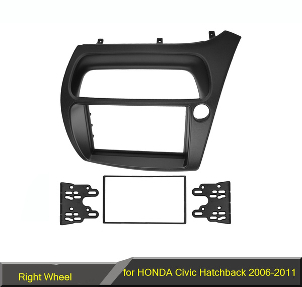 For Honda Civic Double Din Fascia Radio DVD Stereo CD Panel Dash Mounting  Installation Trim Kit Face Frame Bezel Right Wheel