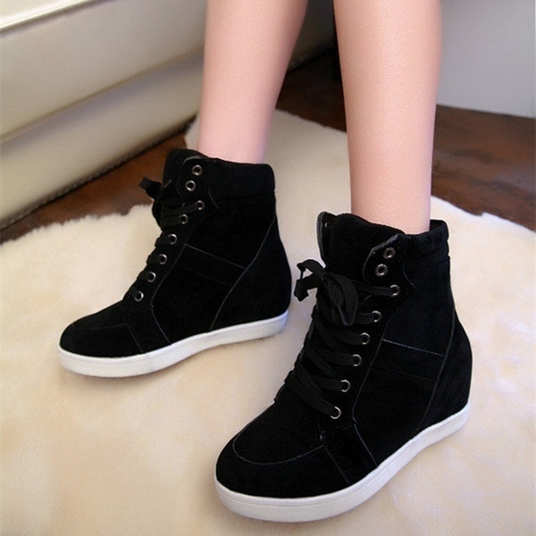 Womens black high discount top tennis shoes