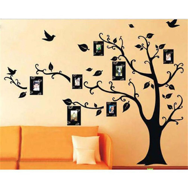 Wandtattoo Vogel-Baum-Blätter Schwarz Bilderrahmen Aufkleber Entfernbare  Wand Aufkleber Wallpapers