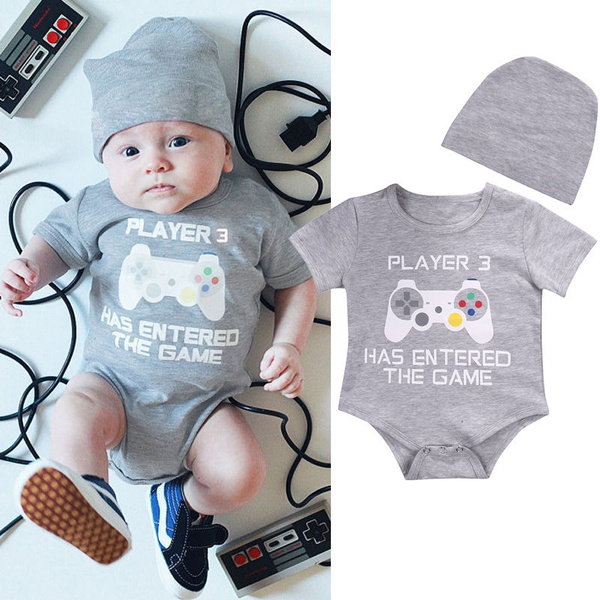 Cute Infant Newborn Baby Boy Girl Romper+Hat Bodysuit Jumpsuit Clothes ...